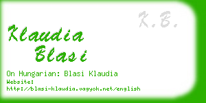 klaudia blasi business card